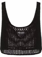 Prada haut crop à design ajouré - Noir - thumbnail