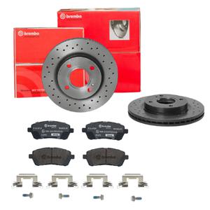 Remmenset, remschijf BREMBO, Remschijftype: Geperforeerd / Geventileerd, Inbouwplaats: Vooras, u.a. für Ford