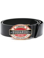 DSQUARED2 ceinture en cuir à boucle logo - Noir - thumbnail