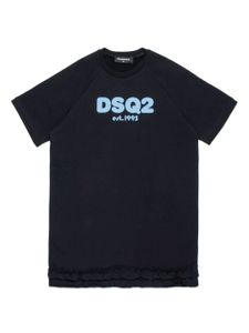 DSQUARED2 KIDS robe en coton à logo imprimé - Noir