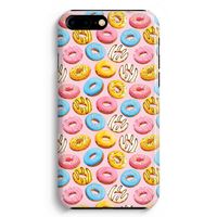 Pink donuts: iPhone 8 Plus Volledig Geprint Hoesje - thumbnail