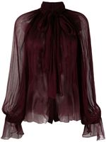 Atu Body Couture blouse semi-transparente à col noué - Rouge