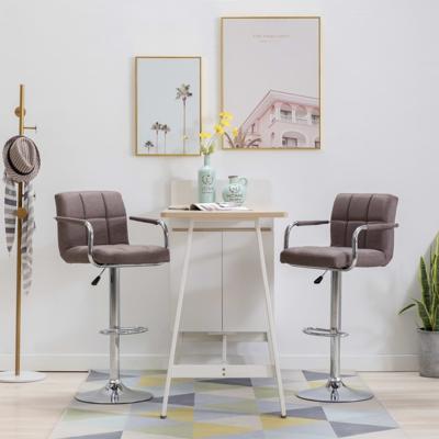 vidaXL Barstoelen 2 st stof taupe vidaXL Barstoelen 2 st stof taupe