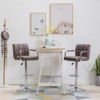 vidaXL Barstoelen 2 st stof taupe