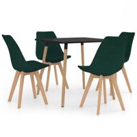vidaXL 5-delige Eethoek donkergroen