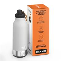 Asobu - Dog Bowl Buddy - Edelstahlflasche with 2 Näpfen white