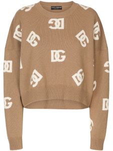 Dolce & Gabbana pull à motif monogrammé DG - Marron