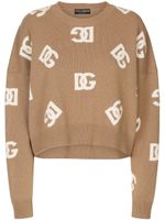 Dolce & Gabbana pull à motif monogrammé DG - Marron