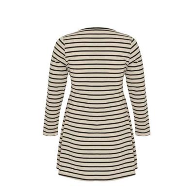 Yoek gestreepte longsleeve zwart/ecru