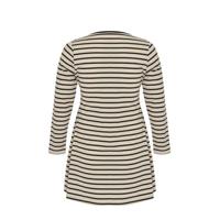 Yoek gestreepte longsleeve zwart/ecru