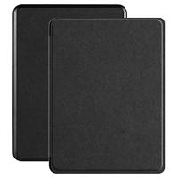 Lunso - Geschikt voor Kobo Glo/Glo HD/Touch 2.0 (6 inch) - Vegan saffiano leren sleepcover hoes - Zwart