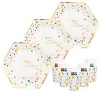 Verjaardag/Feest bordjes/servies set - 16-personen - feest thema - happy birthday - papier