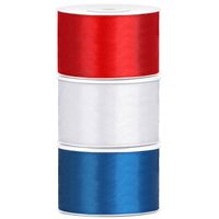 Set van 3 stuks sierlinten/cadeaulinten/satijnen linten rood-wit-blauw 38 mm x 25 meter - thumbnail