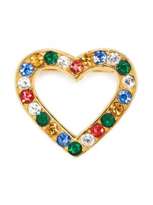 Moschino Pre-Owned broche cœur à strass (années 1980) - Or Moschino Pre-Owned broche cœur à strass (années 1980) - Or