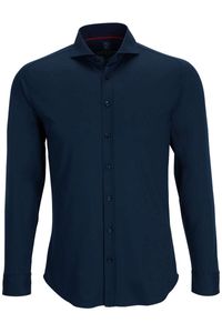 Desoto Slim Fit Jersey shirt Marine, Effen