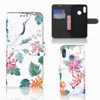 Honor 10 Lite Telefoonhoesje met Pasjes Bird Flowers