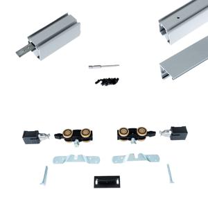 Xperta set 4m rail - alu - wand z. vloerpl. - Enkele deur - Deurdikte 50-55mm - opbouw