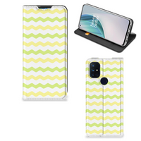 OnePlus Nord N10 5G Hoesje met Magneet Waves Yellow - thumbnail