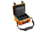 B&W International B&W Outdoor Transportkoffer, type 3000, oranje, met fototas, waterdicht conform IP67-certificering, stofdicht, onbreekbaar en onverwoestbaar, oranje, Typ 3000 - Innenmaß 33x23x15cm,
