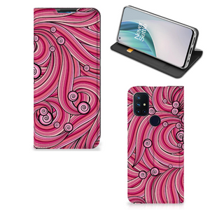 OnePlus Nord N10 5G Bookcase Swirl Pink