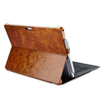 iCarer - Microsoft Surface Pro 7 Plus Hoes - Luxe Book Cover Echt Leer Bruin