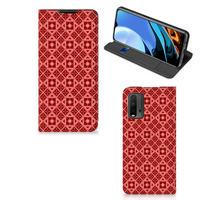 Xiaomi Poco M3 | Redmi 9T Hoesje met Magneet Batik Rood - thumbnail