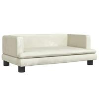 vidaXL Hondenmand 80x45x30 cm fluweel crèmekleurig, hondenbank, hondenbed, dierenmand, huisdierenbank, huisdierenmand, dierenbed, huisdierenbed