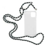 Shop4 - iPhone 12 mini Hoesje - Zachte Back Case met Koord Camouflage Groen