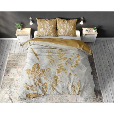 Dekbedovertrek Gold Flowers - Fotoprint - Met Knoopsluiting, Incl. Kussenslopen - Multi