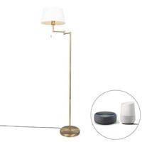 QAZQA Smart klassieke vloerlamp brons met wit incl. WiFi A60 - Ladas