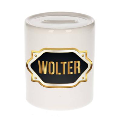 Wolter naam / voornaam kado spaarpot met embleem - Naam spaarpotten Wolter naam / voornaam kado spaarpot met embleem - Naam spaarpotten