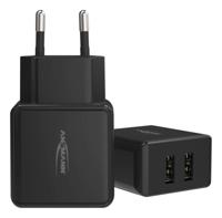 Ansmann HomeCharger HC212 USB-oplader 12 W Thuis Uitgangsstroom (max.) 2400 mA Aantal uitgangen: 2 x USB 2.0 bus A