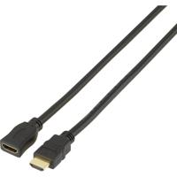 SpeaKa Professional SP-7870528 HDMI-kabel HDMI Verlengkabel HDMI-A-stekker, HDMI-A-bus 1.00 m Zwart 4K UHD, Audio Return Channel (ARC), Vergulde steekcontacten - thumbnail