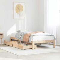 VidaXL Bedframe Met Lades Massief Grenenhout 90x200 cm, Boxspring, Bedbodem, Slaapkamermeubel, Stapelbed, Twijfelaar