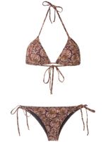 Isolda bikini à imprimé Borakay - Marron