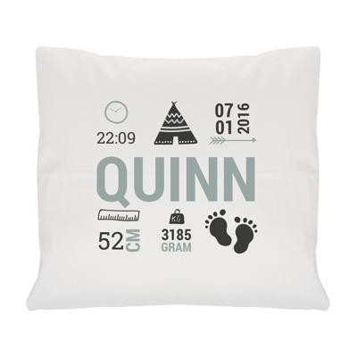 Geboortekussen bedrukken - Wit