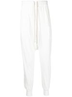 Rick Owens DRKSHDW pantalon en coton à lien de resserrage - Blanc