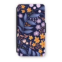 Flowers with blue leaves: iPhone XS Flip Hoesje - thumbnail