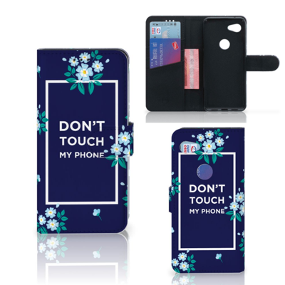 Google Pixel 3A Portemonnee Hoesje Flowers Blue DTMP