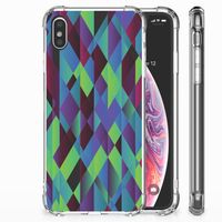 Apple iPhone Xs Max Shockproof Case Abstract Green Blue