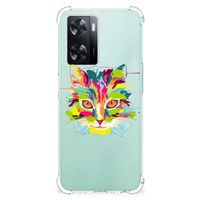 OPPO A57 | A57s | A77 4G Stevig Bumper Hoesje Cat Color