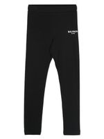 Balmain Kids legging en coton à logo imprimé - Noir