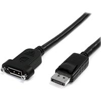 StarTech.com 1m Panel Mount DisplayPort Kabel - 4K x 2K - DisplayPort 1.2 Verlengkabel Male to Female - DP Adapterkabel met DP Connector voor Paneelmontage - DP Extender Kabel (DPPNLFM3PW)