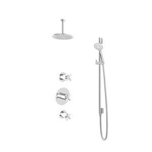 Hotbath Get Together IBS3CR inbouwdouche met 3s handdouche, 15cm plafondbuis en glijstang chroom