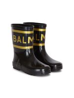 Balmain Kids logo-print rain boots - Noir