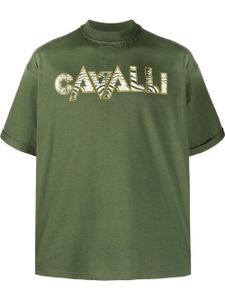 Roberto Cavalli t-shirt zébré à logo - Vert