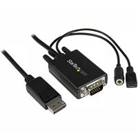 Startech.com 2 m DisplayPort naar VGA kabel met audio - VGA naar DisplayPort converter - DisplayPort kabel VGA - DisplayPort-kabel 2m - DP-naar-VGA-kabel - DisplayPort-kabel - 1920 x 1200