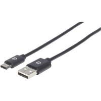 Manhattan USB-kabel USB 2.0 USB-A stekker, USB-C stekker 0.50 m Zwart 354912 - thumbnail