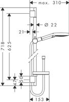 Hansgrohe Raindance Select S120 Glijstangset 65 Cm. Met Unica S En Puro Wit-chroom - thumbnail