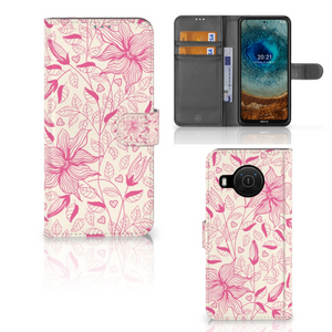 Nokia X10 | Nokia X20 Hoesje Pink Flowers